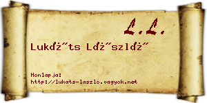 Lukáts László névjegykártya